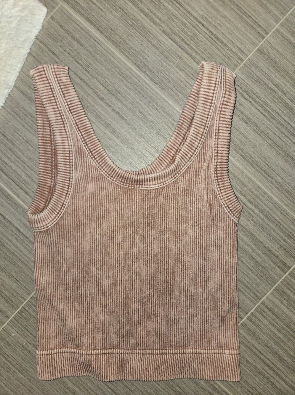 Zenana Outfitters Ribbed Scoop Tank - Mauve